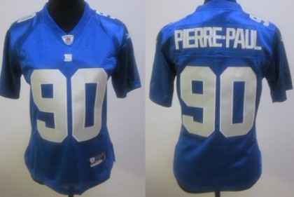 New York Giants #90 Jason Pierre-Paul Blue Womens Jersey