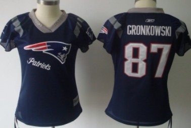 New England Patriots #87 Rob Gronkowski 2011 Blue Womens Field Flirt Fashion Jersey 