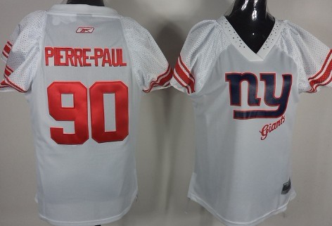 New York Giants #90 Jason Pierre-Paul White 2011 Womens Field Flirt Fashion Jersey