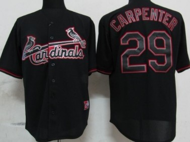 St. Louis Cardinals #29 Chris Carpenter Black Fashion Jersey