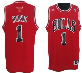 Chicago Bulls #1 Derrick Rose Revolution 30 Swingman Red Jersey 