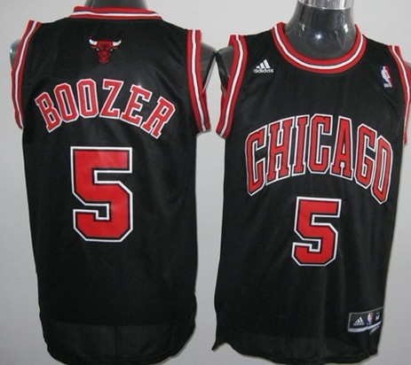 Chicago Bulls #5 Carlos Boozer Revolution 30 Swingman Black Jersey 