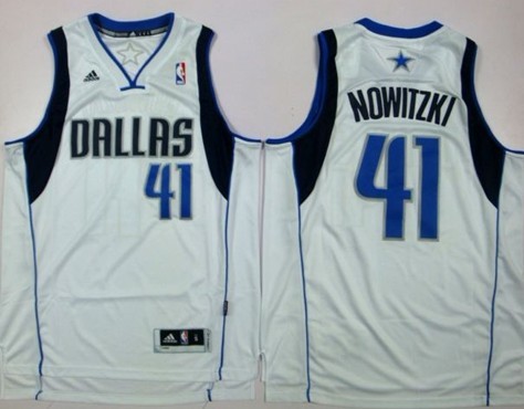 Dallas Mavericks #41 Dirk Nowitzki Revolution 30 Swingman White Jersey