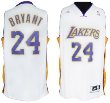 Los Angeles Lakers #24 Kobe Bryant Revolution 30 Swingman White Jersey