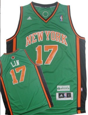 New York Knicks #17 Jeremy Lin Revolution 30 Swingman Green Jersey