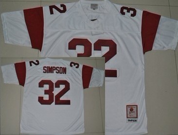 USC Trojans #32 O.J Simpson White Throwback Jersey 
