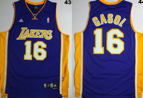 Los Angeles Lakers #16 Paul Gasol Purple Swingman Jersey 