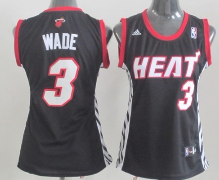 Miami Heat #3 Dwyane Wade Black Womens Jersey