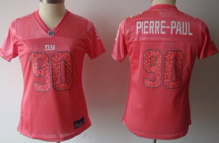 New York Giants #90 Jason Pierre-Paul Pink Womens Sweetheart Jersey 