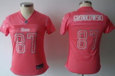 New England Patriots #87 Rob Gronkowski Pink Womens Sweetheart Jersey 