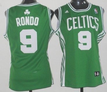Boston Celtics #9 Rajon Rondo Green Womens Jersey