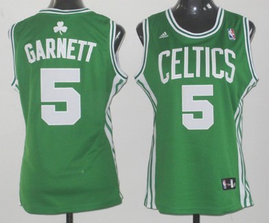 Boston Celtics #5 Kevin Garnett Green Womens Jersey