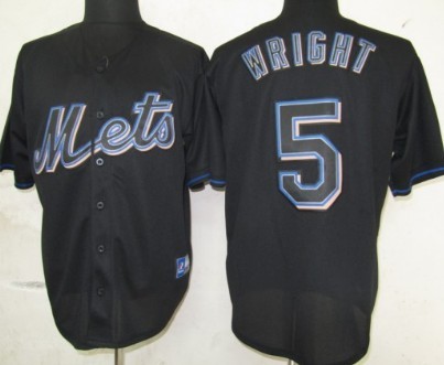 New York Mets #5 David Wright Black Fashion Jersey