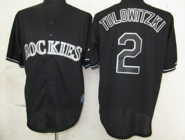 Colorado Rockies #2 Troy Tulowitzki Black Fashion Jersey