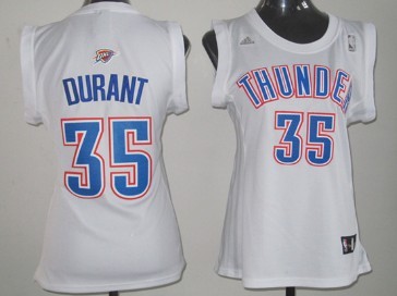 Oklahoma City Thunder #35 Kevin Durant White Womens Jersey