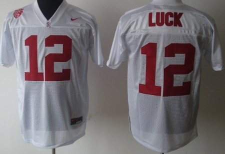 Stanford Cardinals #12 Andrew Luck White Jersey 