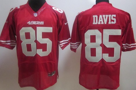 Nike San Francisco 49ers #85 Vernon Davis Red Elite Jersey 