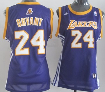 Los Angeles Lakers #24 Kobe Bryant Purple Womens Jersey
