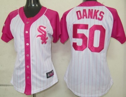 Chicago White Sox #50 John Danks 2012 Fashion Womens by Majestic Athletic Jersey