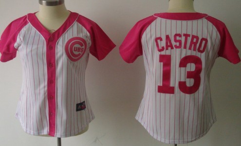Chicago Cubs #13 Starlin Castro 2012 Fashion Womens by Majestic Athletic Jersey 