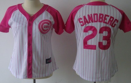 Chicago Cubs #23 Ryne Sandberg 2012 Fashion Womens by Majestic Athletic Jersey 