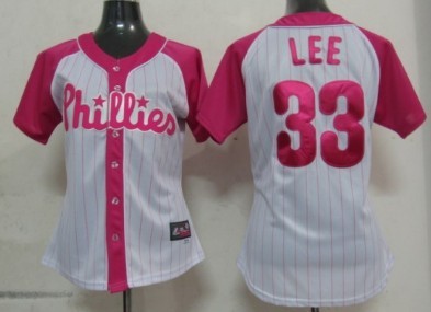 Philadelphia Phillies #33 Cliff Lee 2012 Fashion Womens by Majestic Athletic Jersey 