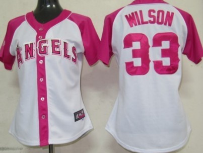 LA Angels of Anaheim #33 C. J. Wilson 2012 Fashion Womens by Majestic Athletic Jersey 