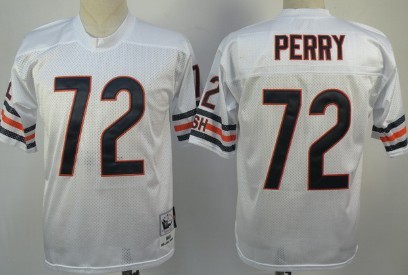 Chicago Bears #72 William Perry White Throwback Jersey