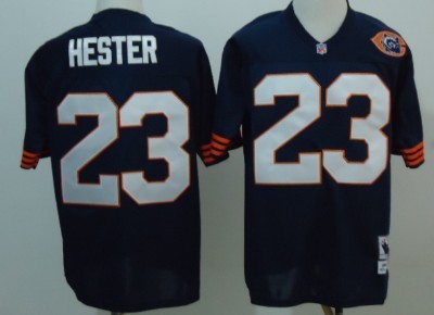 Chicago Bears #23 Devin Hester Blue Throwback With Bear Patch Jersey