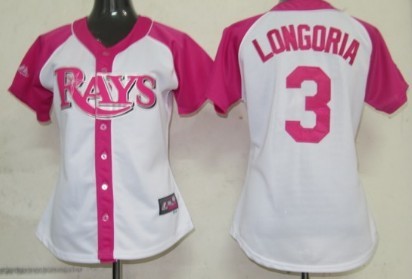 Tampa Bay Rays #3 Evan Longoria 2012 Fashion Womens by Majestic Athletic Jersey