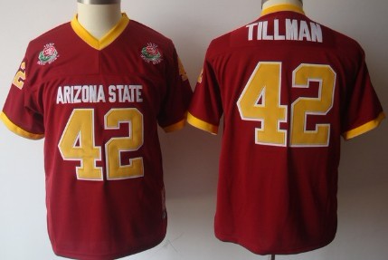 Arizona State Sun Devils #42 Pat Tillman Red Throwback Kids Jersey