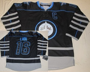 Winnipeg Jets #16 Andrew Ladd Black Ice Jersey 