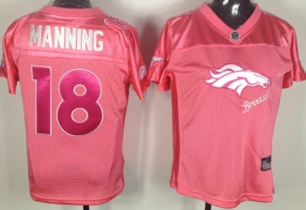 Denver Broncos #18 Peyton Manning 2011 Pink Stitched Womens Jersey 