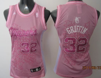 Los Angeles Clippers #32 Blake Griffin Pink Womens Jersey