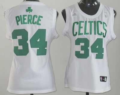 Boston Celtics #34 Paul Pierce White Womens Jersey
