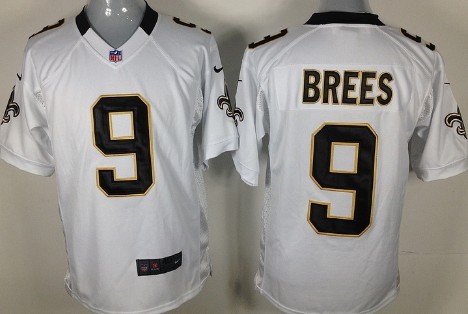 Nike New Orleans Saints #9 Drew Brees White Game Jersey 