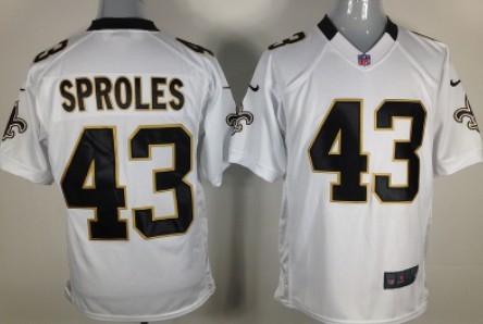Nike New Orleans Saints #43 Darren Sproles White Game Jersey 