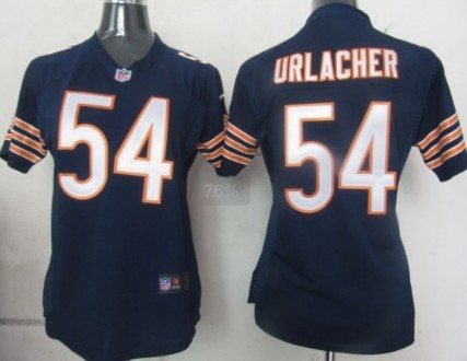 Nike Chicago Bears #54 Brian Urlacher Blue Game Womens Jersey