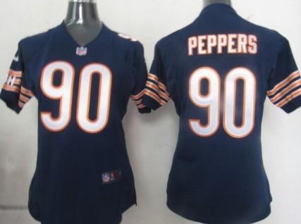 Nike Chicago Bears #90 Julius Peppers Blue Game Womens Jersey