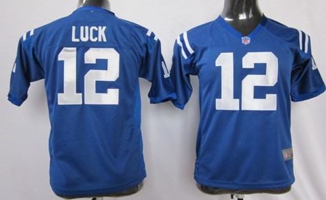 Nike Indianapolis Colts #12 Andrew Luck Blue Game Kids Jersey 