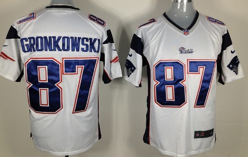 Nike New England Patriots #87 Rob Gronkowski White Game Jersey