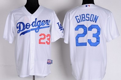 Los Angeles Dodgers #23 Kirk Gibson White Cool Base Jersey