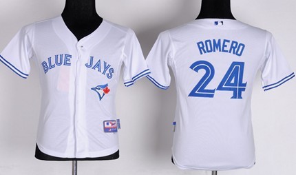 Toronto Blue Jays #24 Ricky Romero White Kids Jersey 