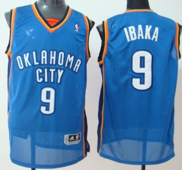 Oklahoma City Thunder #9 Serge Ibaka Blue Swingman Jersey 