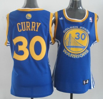 Golden State Warriors #30 Stephen Curry Blue Womens Jersey