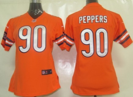 Nike Chicago Bears #90 Julius Peppers Orange Game Womens Jersey