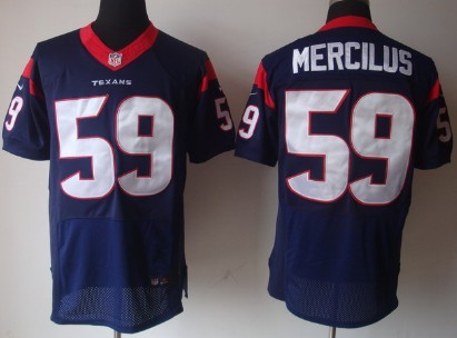 Nike Houston Texans #59 Whitney Mercilus Blue Elite Jersey