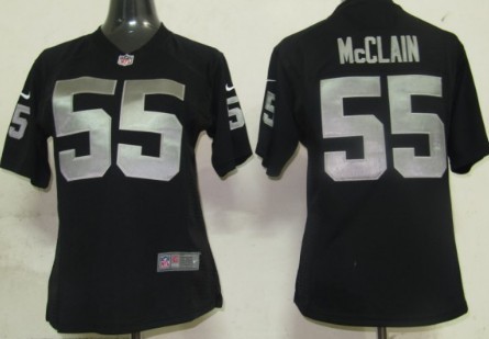 Nike Oakland Raiders #55 Rolando McClain Black Game Womens Jersey