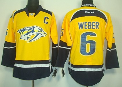 Nashville Predators #6 Shea Weber Yellow Jersey 