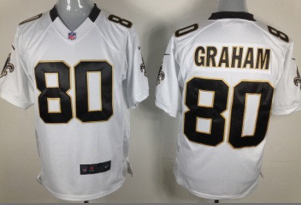 Nike New Orleans Saints #80 Jimmy Graham White Game Jersey 